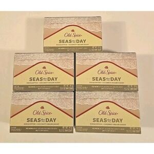 Old Spice Bar Soap Seas The Day Eucalyptus & Coconut Cream 5 Oz Lot Of 5